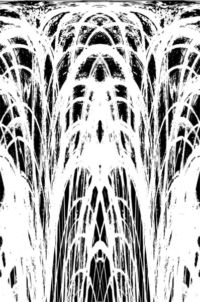 Grunge dikey olarak simetrik siyah beyaz doku. Tek renkli yıpranmış kaplama deseni. 