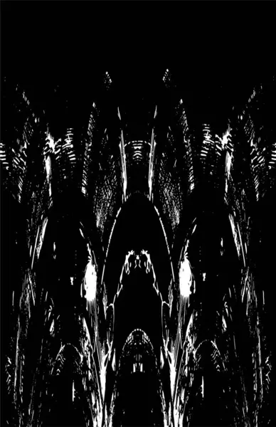 Grunge dikey olarak simetrik siyah beyaz doku. Tek renkli yıpranmış kaplama deseni. 