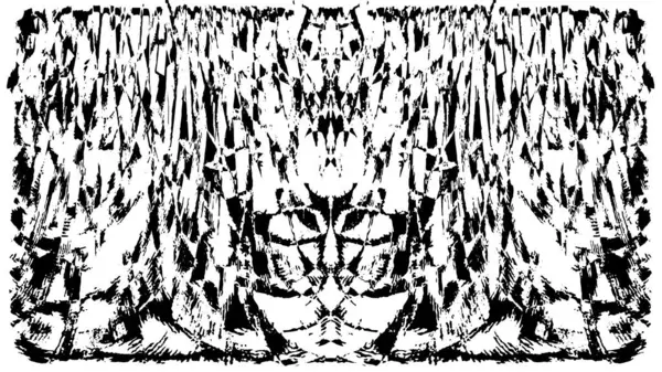 Grunge dikey olarak simetrik siyah beyaz doku. Tek renkli yıpranmış kaplama deseni. 