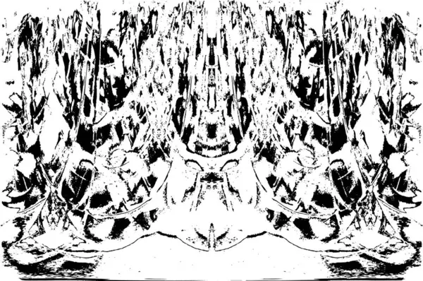 Grunge dikey olarak simetrik siyah beyaz doku. Tek renkli yıpranmış kaplama deseni. 