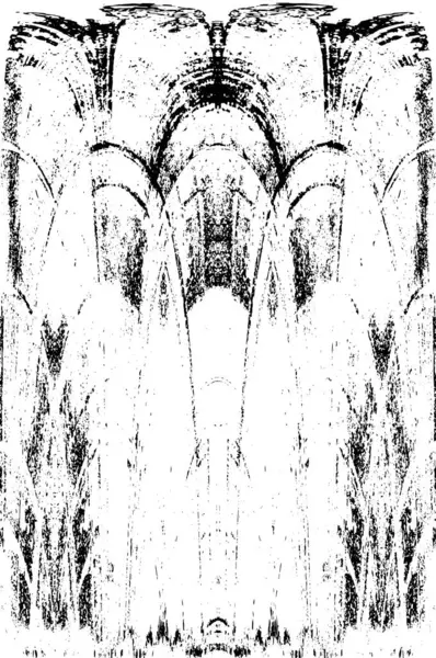 Grunge dikey olarak simetrik siyah beyaz doku. Tek renkli yıpranmış kaplama deseni. 