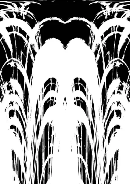 Grunge dikey olarak simetrik siyah beyaz doku. Tek renkli yıpranmış kaplama deseni. 