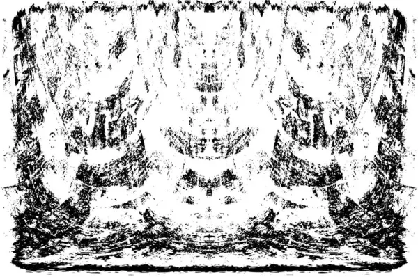Grunge Pionowo Symetrycznie Czarno Białe Tekstury Monochromatyczny Wzór Nakładki Warunkach — Wektor stockowy