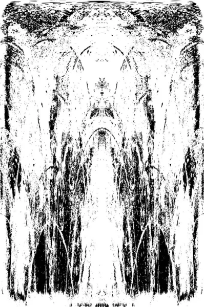 Grunge dikey olarak simetrik siyah beyaz doku. Tek renkli yıpranmış kaplama deseni. 