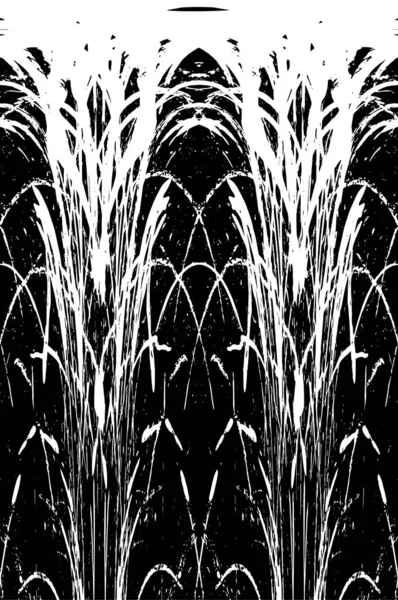 Grunge dikey olarak simetrik siyah beyaz doku. Tek renkli yıpranmış kaplama deseni. 