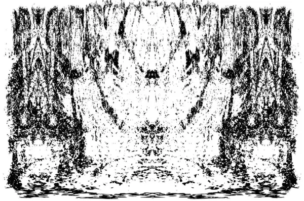 Grunge dikey olarak simetrik siyah beyaz doku. Tek renkli yıpranmış kaplama deseni. 