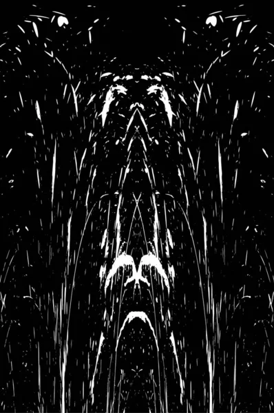 Grunge dikey olarak simetrik siyah beyaz doku. Tek renkli yıpranmış kaplama deseni. 