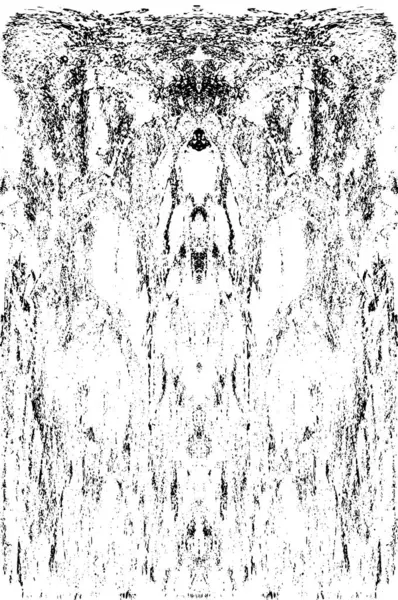 Grunge dikey olarak simetrik siyah beyaz doku. Tek renkli yıpranmış kaplama deseni. 