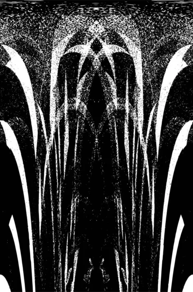 Grunge dikey olarak simetrik siyah beyaz doku. Tek renkli yıpranmış kaplama deseni. 