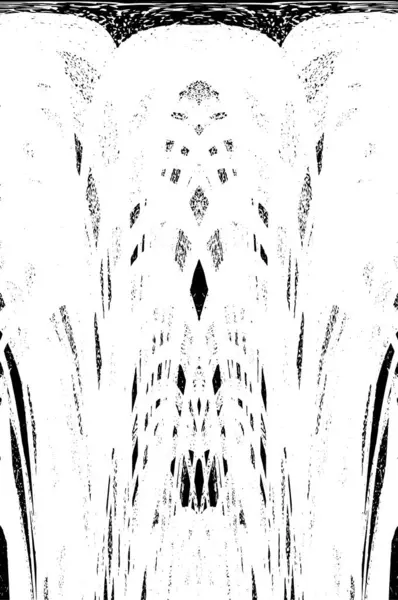 Grunge dikey olarak simetrik siyah beyaz doku. Tek renkli yıpranmış kaplama deseni. 