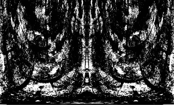 Grunge dikey olarak simetrik siyah beyaz doku. Tek renkli yıpranmış kaplama deseni. 