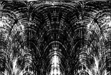 Grunge dikey olarak simetrik siyah beyaz doku. Tek renkli yıpranmış kaplama deseni. 