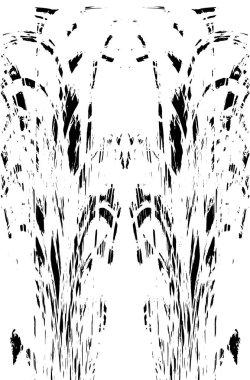 Grunge dikey olarak simetrik siyah beyaz doku. Tek renkli yıpranmış kaplama deseni. 