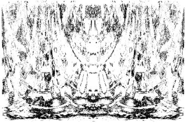 Grunge dikey olarak simetrik siyah beyaz doku. Tek renkli yıpranmış kaplama deseni. 