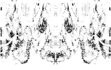 Grunge dikey olarak simetrik siyah beyaz doku. Tek renkli yıpranmış kaplama deseni. 