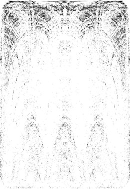 Grunge dikey olarak simetrik siyah beyaz doku. Tek renkli yıpranmış kaplama deseni. 