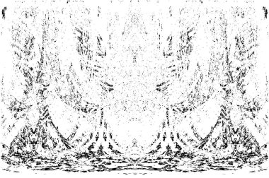 Grunge dikey olarak simetrik siyah beyaz doku. Tek renkli yıpranmış kaplama deseni. 