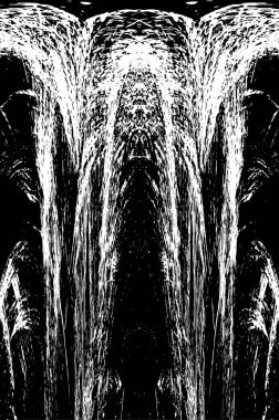 Grunge dikey olarak simetrik siyah beyaz doku. Tek renkli yıpranmış kaplama deseni. 