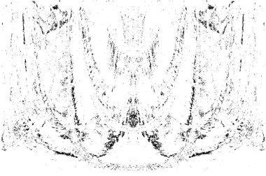 Grunge dikey olarak simetrik siyah beyaz doku. Tek renkli yıpranmış kaplama deseni. 