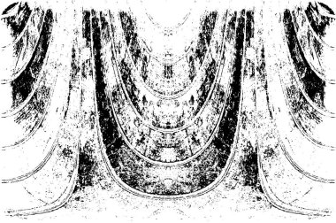 Grunge dikey olarak simetrik siyah beyaz doku. Tek renkli yıpranmış kaplama deseni. 