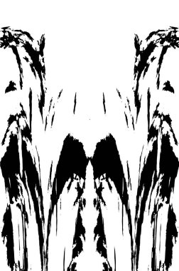 Grunge dikey olarak simetrik siyah beyaz doku. Tek renkli yıpranmış kaplama deseni. 