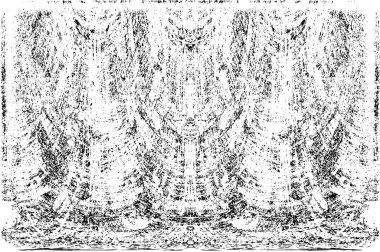 Grunge dikey olarak simetrik siyah beyaz doku. Tek renkli yıpranmış kaplama deseni. 