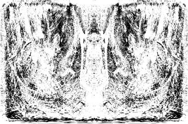 Grunge dikey olarak simetrik siyah beyaz doku. Tek renkli yıpranmış kaplama deseni. 