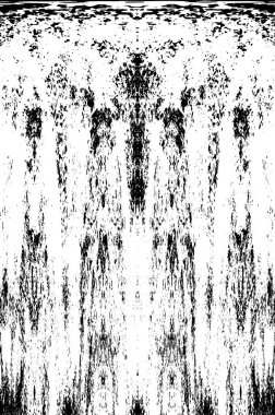 Grunge dikey olarak simetrik siyah beyaz doku. Tek renkli yıpranmış kaplama deseni. 