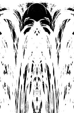 Grunge dikey olarak simetrik siyah beyaz doku. Tek renkli yıpranmış kaplama deseni. 