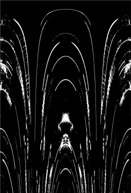 Grunge dikey olarak simetrik siyah beyaz doku. Tek renkli yıpranmış kaplama deseni. 