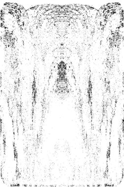 Grunge dikey olarak simetrik siyah beyaz doku. Tek renkli yıpranmış kaplama deseni. 