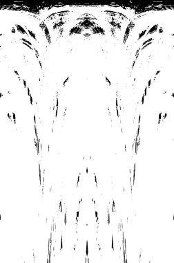 Grunge dikey olarak simetrik siyah beyaz doku. Tek renkli yıpranmış kaplama deseni. 