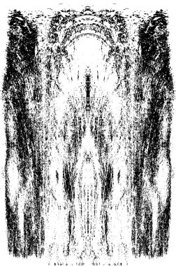 Grunge dikey olarak simetrik siyah beyaz doku. Tek renkli yıpranmış kaplama deseni. 