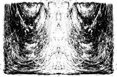 Grunge dikey olarak simetrik siyah beyaz doku. Tek renkli yıpranmış kaplama deseni. 