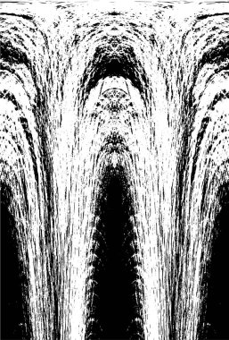 Grunge dikey olarak simetrik siyah beyaz doku. Tek renkli yıpranmış kaplama deseni. 