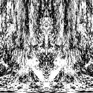 Grunge dikey olarak simetrik siyah beyaz doku. Tek renkli yıpranmış kaplama deseni. 