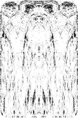 Grunge dikey olarak simetrik siyah beyaz doku. Tek renkli yıpranmış kaplama deseni. 