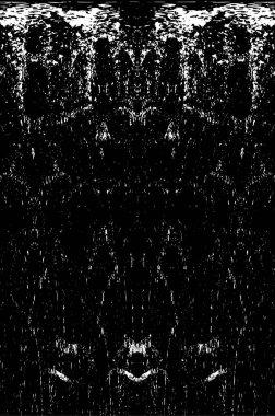Grunge dikey olarak simetrik siyah beyaz doku. Tek renkli yıpranmış kaplama deseni. 
