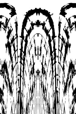 Grunge üst üste biniyor. Soyut siyah-beyaz vektör arkaplanı. Çatlak, leke ve noktalarda kirli desenli tek renkli klasik yüzey. Karanlık korku tarzında eski bir duvar.