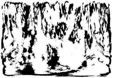 Grunge üst üste biniyor. Soyut siyah-beyaz vektör arkaplanı. Çatlak, leke ve noktalarda kirli desenli tek renkli klasik yüzey. Karanlık korku tarzında eski bir duvar.