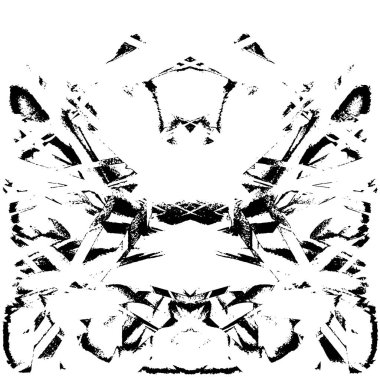 Grunge üst üste biniyor. Soyut siyah-beyaz vektör arkaplanı. Çatlak, leke ve noktalarda kirli desenli tek renkli klasik yüzey. Karanlık korku tarzında eski bir duvar.