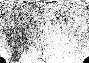 Grunge üst üste biniyor. Soyut siyah-beyaz vektör arkaplanı. Çatlak, leke ve noktalarda kirli desenli tek renkli klasik yüzey. Karanlık korku tarzında eski bir duvar.