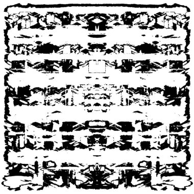 Grunge üst üste biniyor. Soyut siyah-beyaz vektör arkaplanı. Çatlak, leke ve noktalarda kirli desenli tek renkli klasik yüzey. Karanlık korku tarzında eski bir duvar.