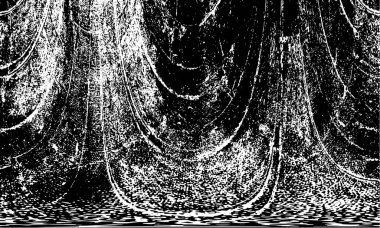 Grunge üst üste biniyor. Soyut siyah-beyaz vektör arkaplanı. Çatlak, leke ve noktalarda kirli desenli tek renkli klasik yüzey. Karanlık korku tarzında eski bir duvar.