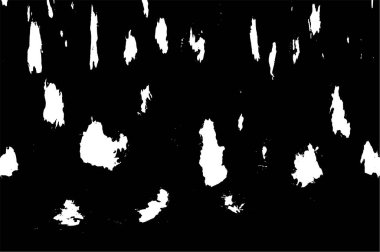 Grunge üst üste biniyor. Soyut siyah-beyaz vektör arkaplanı. Çatlak, leke ve noktalarda kirli desenli tek renkli klasik yüzey. Karanlık korku tarzında eski bir duvar.