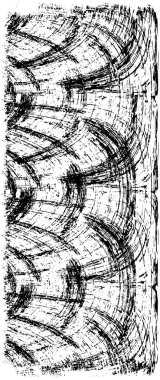 Grunge üst üste biniyor. Soyut siyah-beyaz vektör arkaplanı. Çatlak, leke ve noktalarda kirli desenli tek renkli klasik yüzey. Karanlık korku tarzında eski bir duvar.