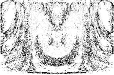 Grunge dikey olarak simetrik siyah beyaz doku. Tek renkli yıpranmış kaplama deseni. 