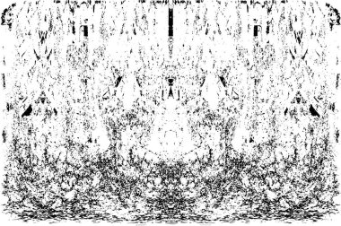 Grunge dikey olarak simetrik siyah beyaz doku. Tek renkli yıpranmış kaplama deseni. 