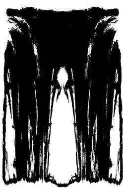 Grunge dikey olarak simetrik siyah beyaz doku. Tek renkli yıpranmış kaplama deseni. 