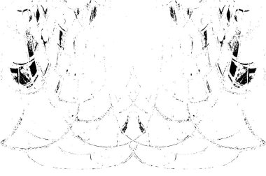 Grunge dikey olarak simetrik siyah beyaz doku. Tek renkli yıpranmış kaplama deseni. 